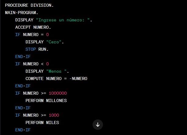 Subrutina Cobol en ChatGPT
